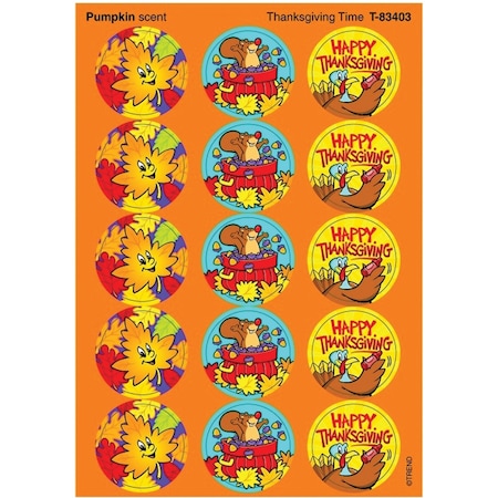 Trend Enterprises Thanksgiving Time/Pumpkin Stinky Stickers, PK360 T83403